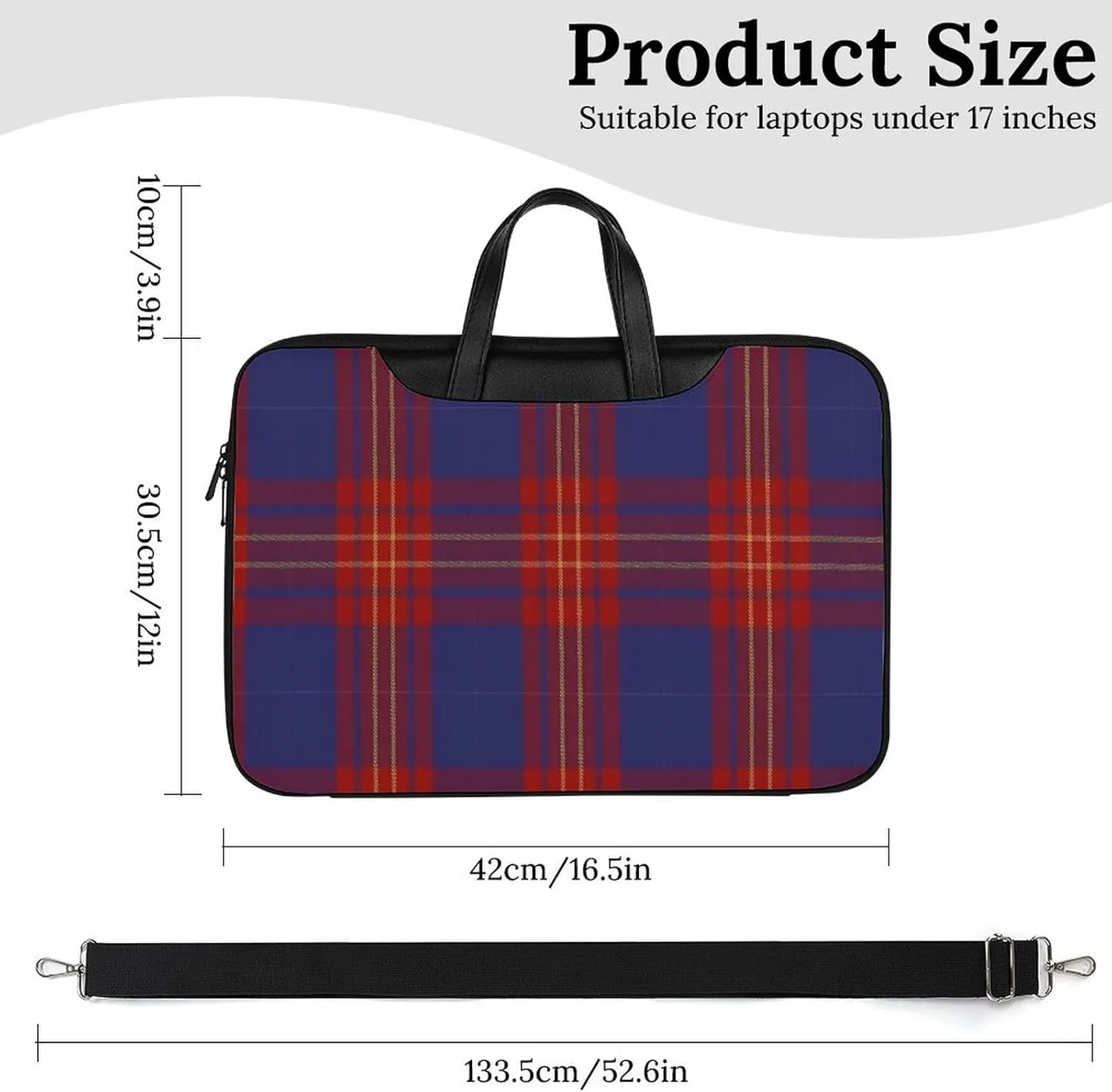 Checkered Black And White Handheld Single Shoulder Crossbody Laptop Bag Unisex