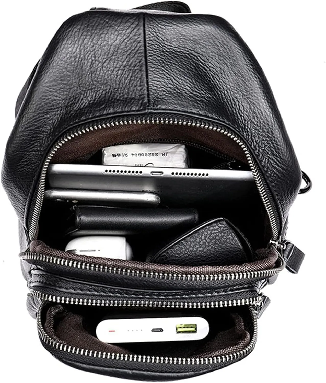 Chest Bag Crossbody Bag Leather Sling Bag Anti ThefChestShoulder Bag Multipurpose Chest Pack for Cycling Travel