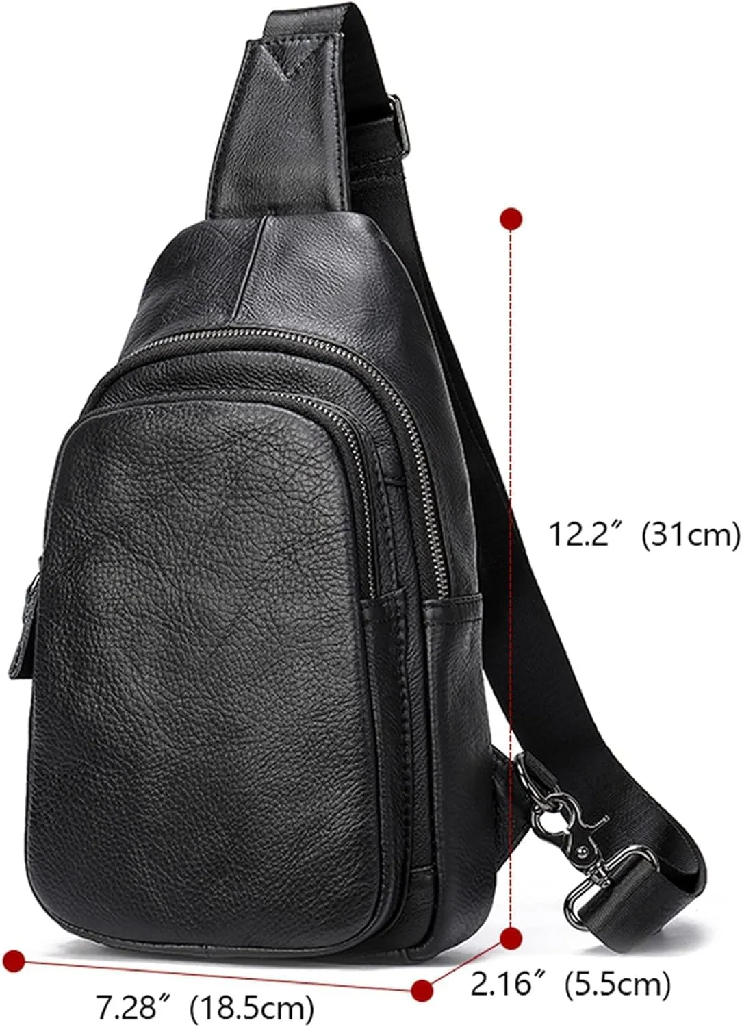 Chest Bag Crossbody Bag Leather Sling Bag Anti ThefChestShoulder Bag Multipurpose Chest Pack for Cycling Travel
