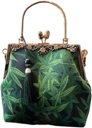 Chinese women's retro printed handbag, embroidered shoulder bag, large capacity bag, dinner and wedding gifts