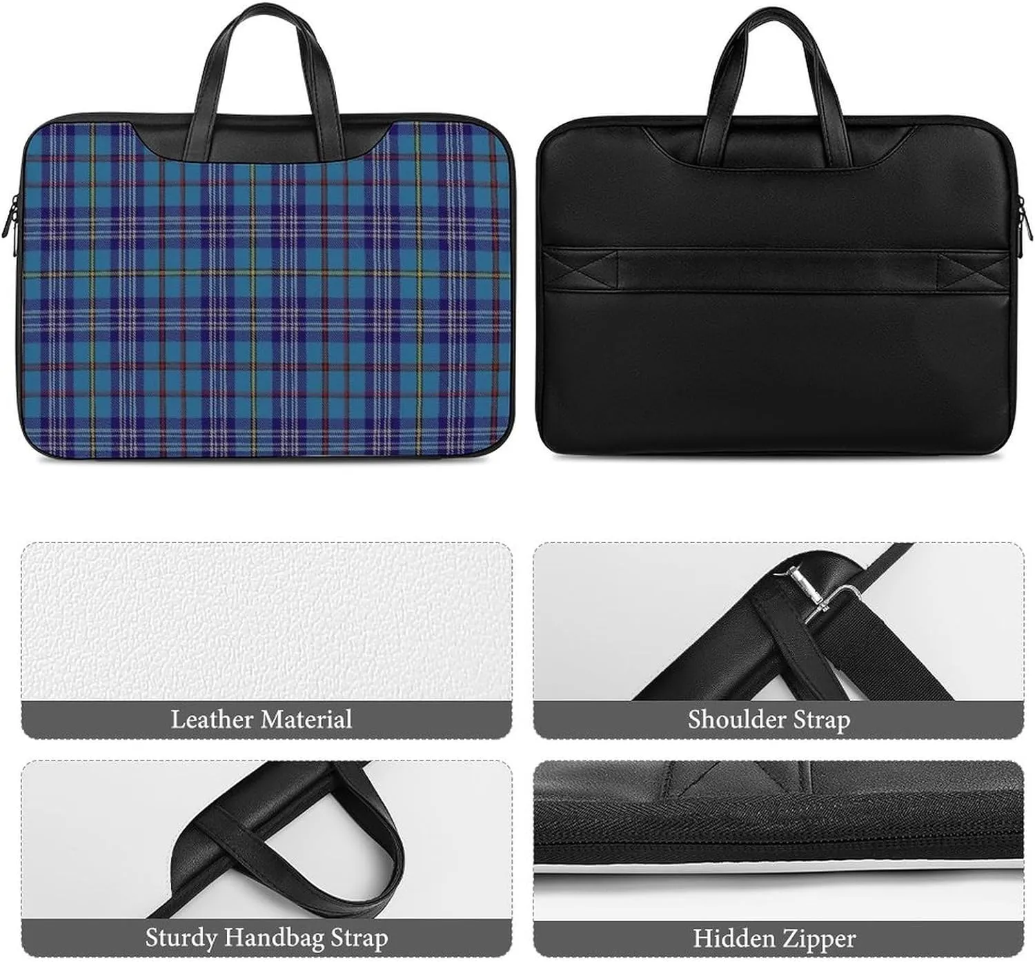 Clan Rutherford Tartan Handheld Single Shoulder Crossbody Laptop Bag Unisex