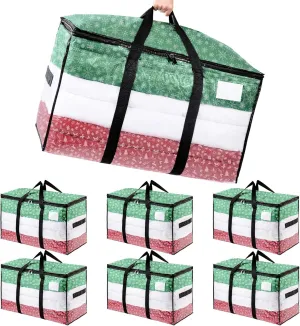 Clear Extra Large Moving Bags 6 Packs, Heavy Duty Storage Bags with Zipper & Wrap Handles, Collapsible Storage Totes with Tag Pocket for Home & Dorm