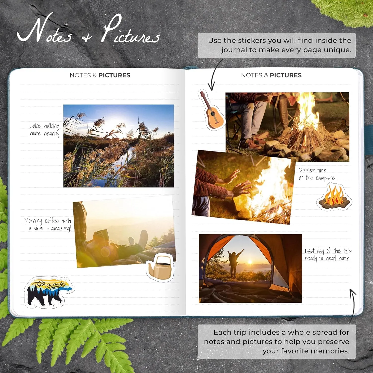 Clever Fox Camping Journal – Camper Log Book & RV Trip Planner – Outdoor Camp Journal & Adventure Travel Notebook – 12 Trips Total, 8 Pages per Trip – Hardcover, A5 Size (Deep Sea)