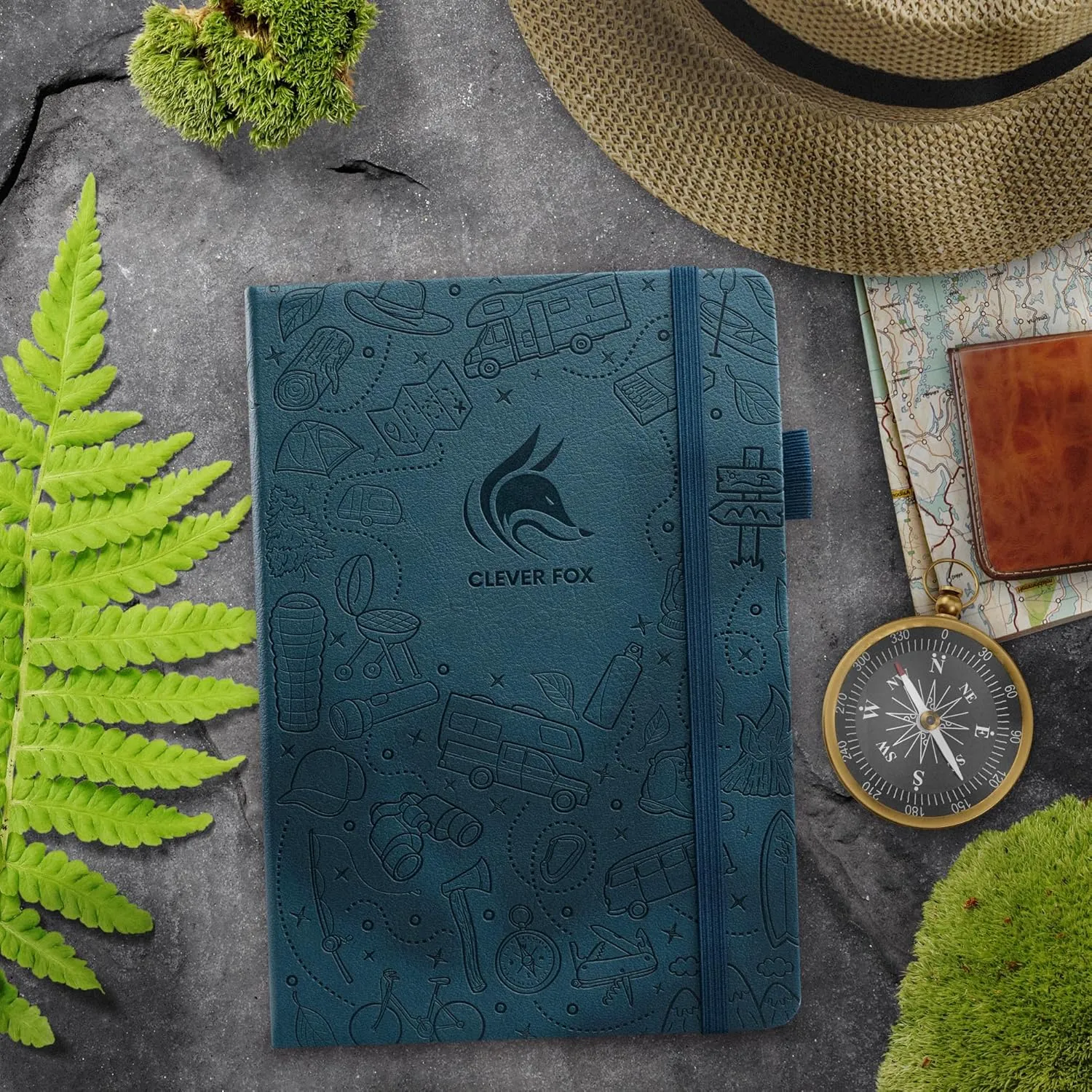Clever Fox Camping Journal – Camper Log Book & RV Trip Planner – Outdoor Camp Journal & Adventure Travel Notebook – 12 Trips Total, 8 Pages per Trip – Hardcover, A5 Size (Deep Sea)