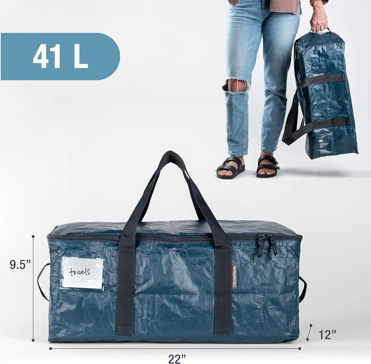 CleverMade Storage Bags and Totes - Soft-Sided, Durable Multi-Purpose Storage Solutions for Moving, Shopping, and Organizing
