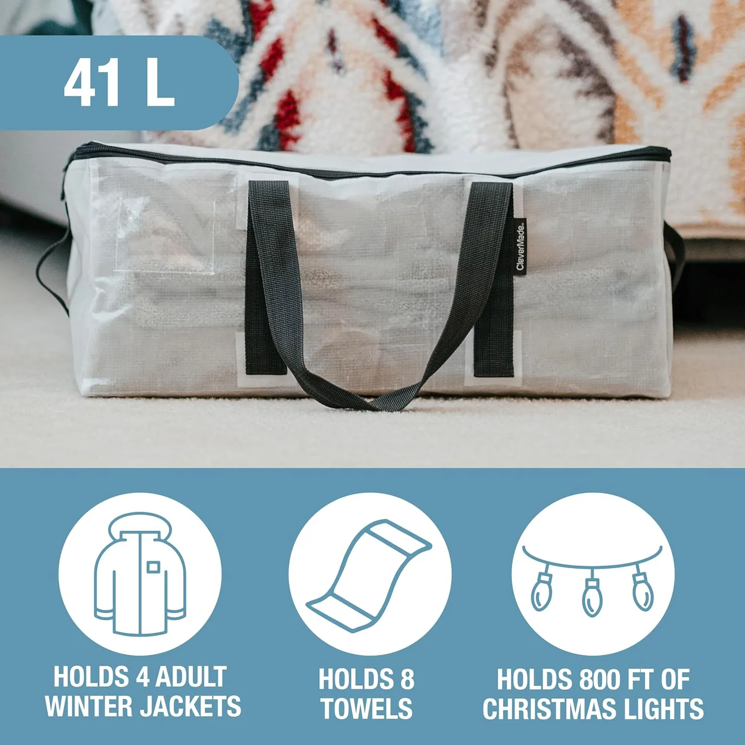CleverMade Storage Bags and Totes - Soft-Sided, Durable Multi-Purpose Storage Solutions for Moving, Shopping, and Organizing