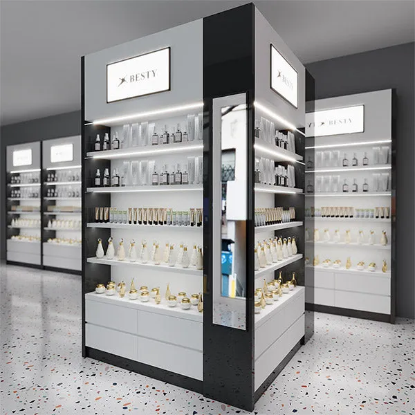 CM015 Beauty Store Display Racks for Cosmetics Lighted