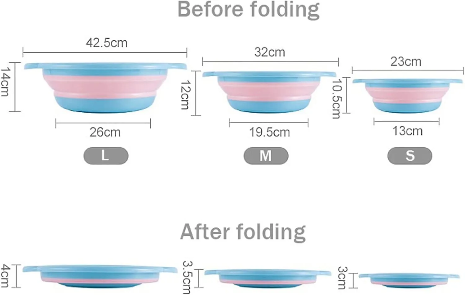 Collapsible wash Basin Foldable Basin Tourism Portable Folding Bucket Outdoor Folding Bucket Fishing Camping Car Wash Bucket Outdoor Camping(Blue,US-Size S)