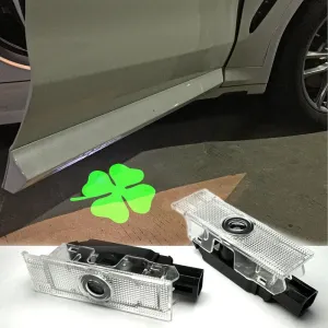 Colorfast LED Car Door Lights Logo Projector Four-Leaf Clover Ghost Lights Puddle Laser Welcome Courtesy Emblem Lamp Compatible for Giulia Stelvio Mito Giulietta 147 159 Accessories