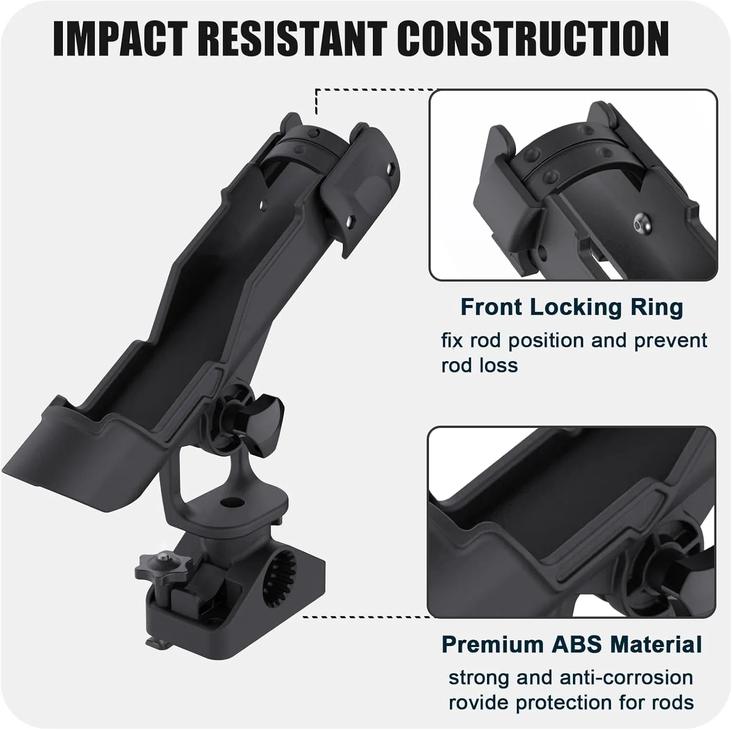 Combo Mount Fishing Rod Holders - 360 Degree Adjustable Boat Rod Rack