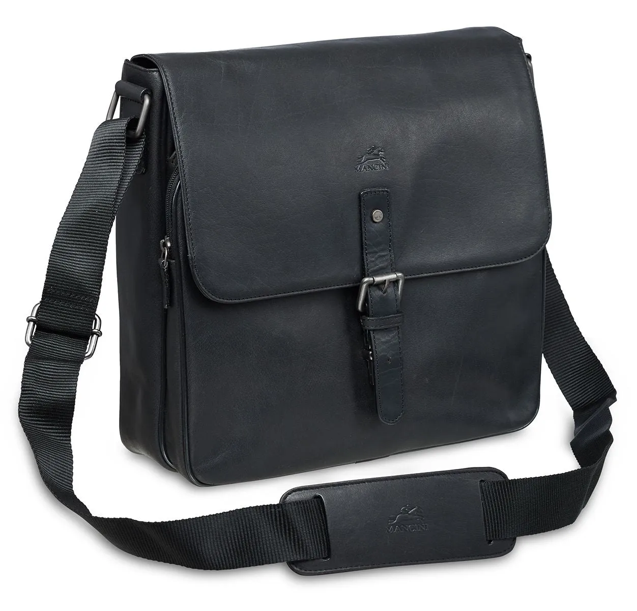 Compact Bag Worldwide tracking Buffalo Custom-built Collection Messenger Leather Mancini