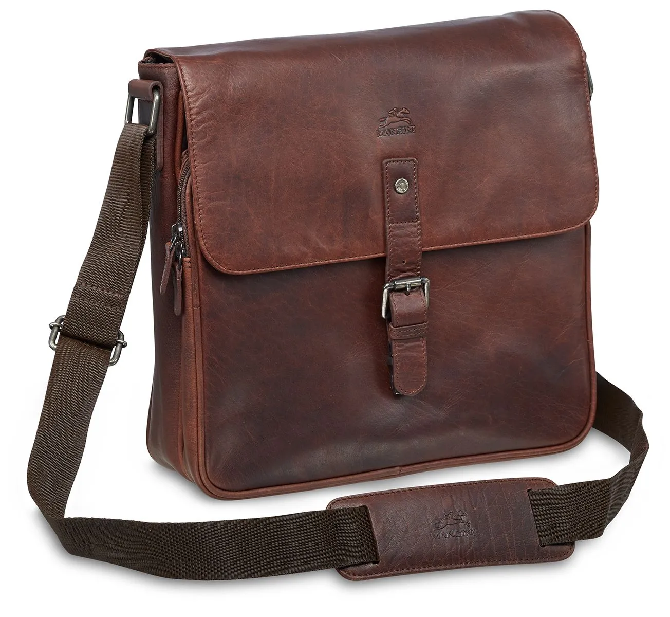 Compact Bag Worldwide tracking Buffalo Custom-built Collection Messenger Leather Mancini