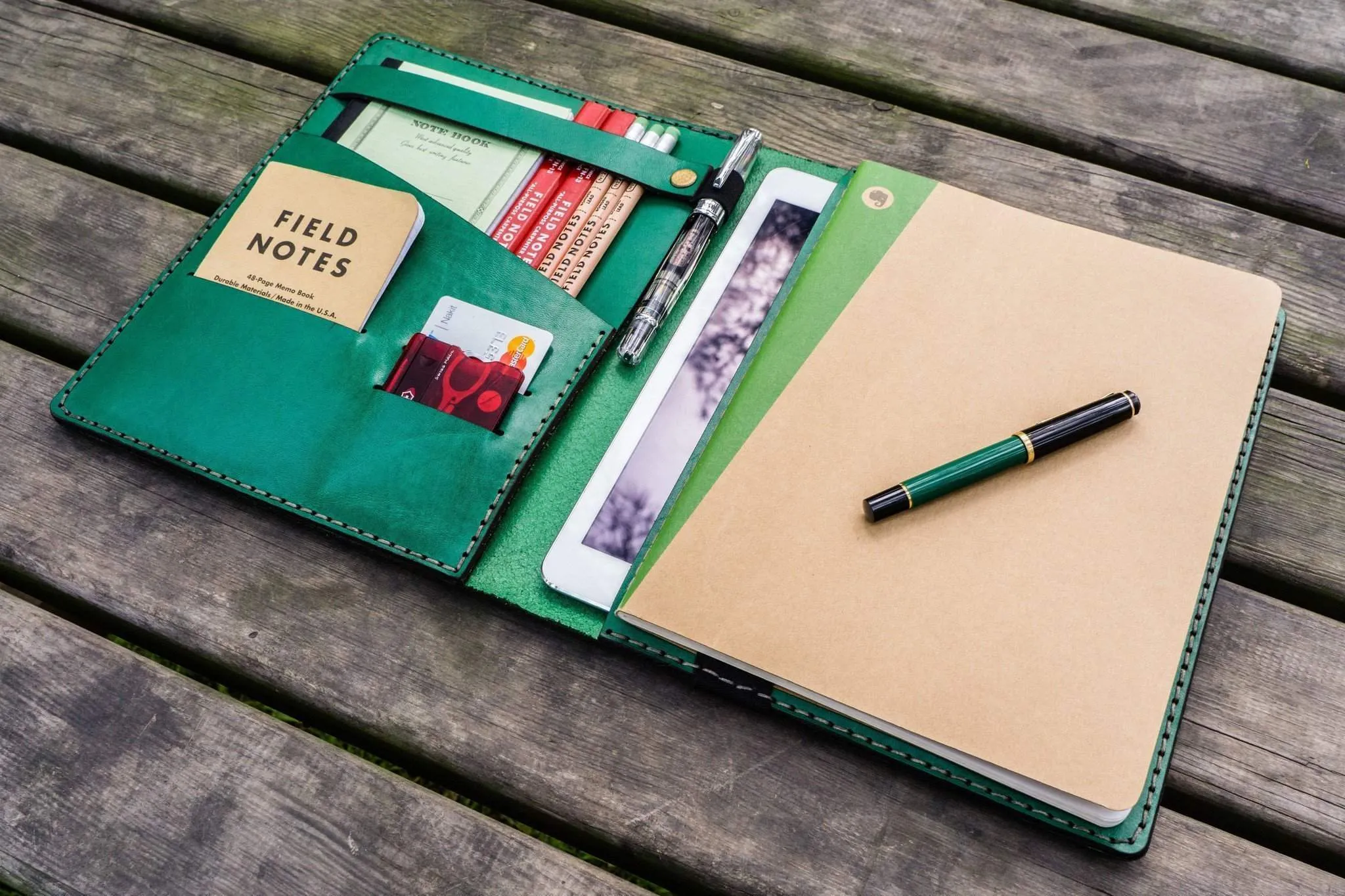 Composition Notebook Cover With iPad Air/Pro Pocket - Green