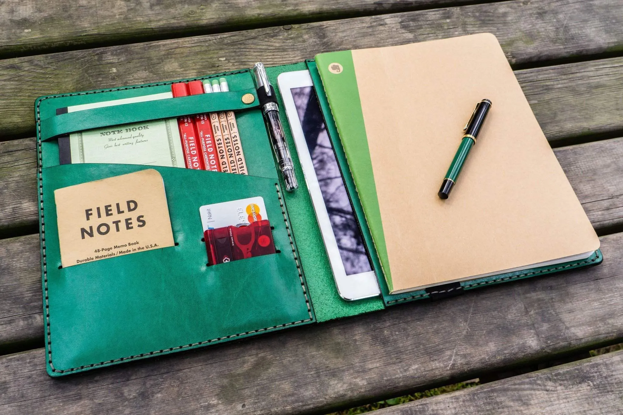 Composition Notebook Cover With iPad Air/Pro Pocket - Green