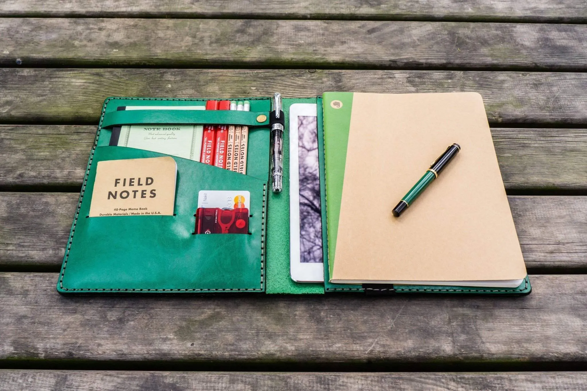 Composition Notebook Cover With iPad Air/Pro Pocket - Green
