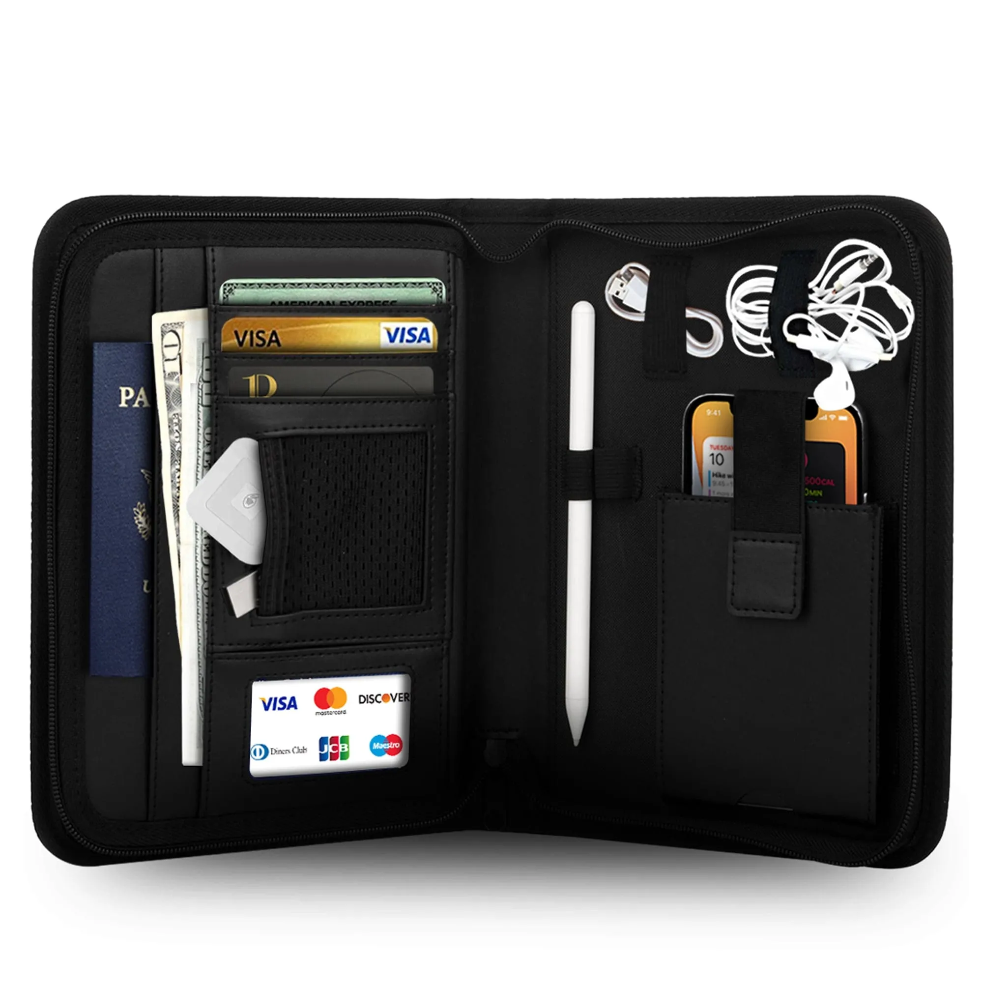 Cooper BizMate Pro Universal Travel Portfolio Organizer Case with A5 Notepad for 6-8" & 9-10.5" Tablets