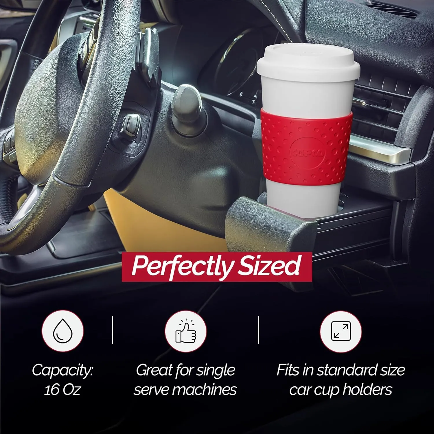 Copco Acadia Travel Mug, 16-Ounce, Cherry Red