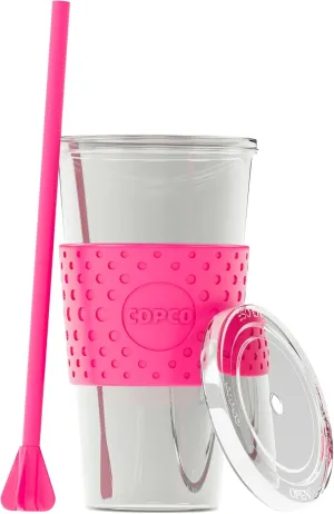 Copco Sierra Single Wall Tritan Cold Tumbler with Removable Straw and Spill Resistant Lid, 1 Count (Pack of 1), Hot Pink