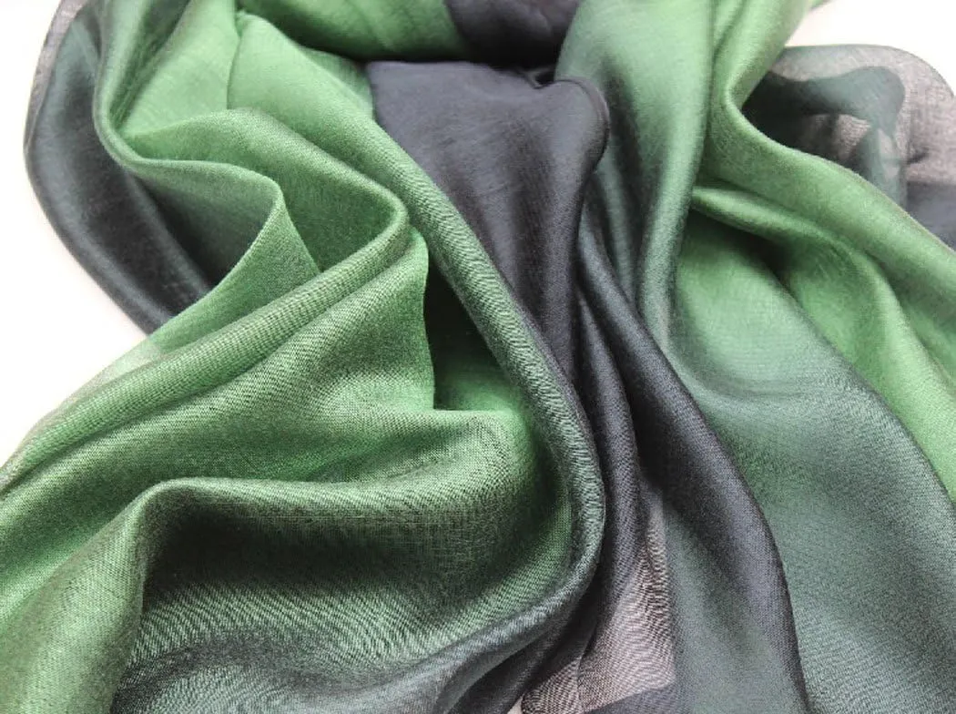 Cotton Silk Scarf Elegant Soft Wraps Color Shade Scarves for Women