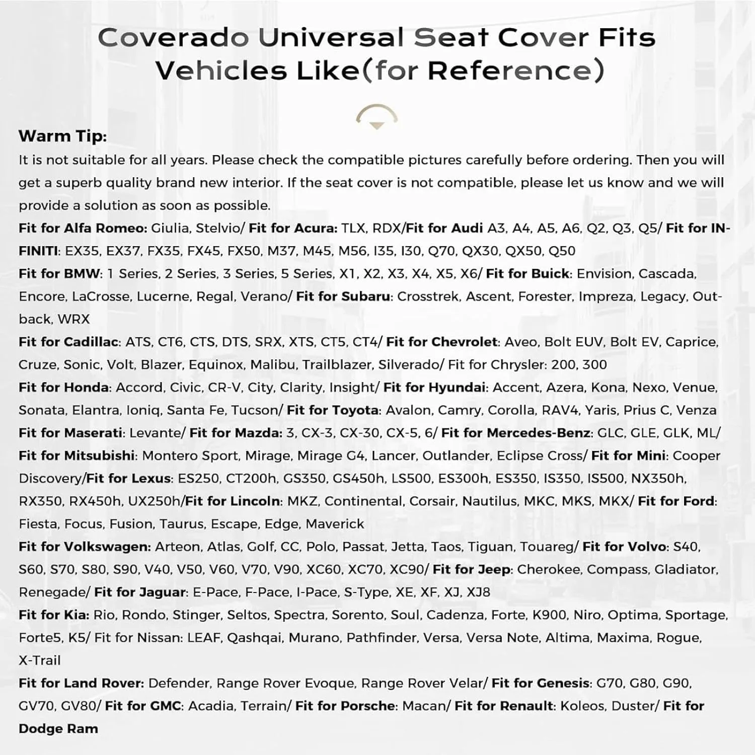 Coverado Front and Back Seat Covers, Waterproof Car Seat Cover, 5 Seat Leather Seat Cover for Cars, Universal Car Seat Protector, Automotive Seat Cover Car Seat Cushion Fit for Most Cars (Gray&White)