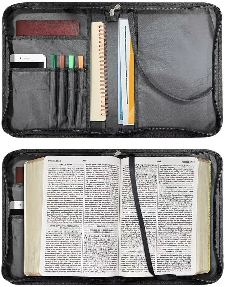Cross Floral Pattern Bible Case Let Your Faith Be Bigger Bible Carrier Tote Bag Crossbody Shoulder Bag Church Bag Bible Protective, L
