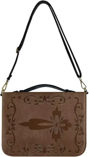 Cross Floral Pattern Bible Case Let Your Faith Be Bigger Bible Carrier Tote Bag Crossbody Shoulder Bag Church Bag Bible Protective, L
