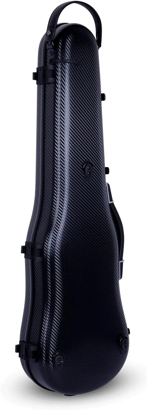 Crossrock Carbon Composite Shaped 4/4 Violin Case | Ultra-Light 4.3lb, Suspension Padding, Backpack Straps, 2 Bow Holders – Black