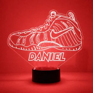Custom Sneaker LED Sign Night Light Lamp with Remote, Light Up Display with Personalized Name or Image, Customized, Made in The USA, Clear Acrylic Home Decor Design with 16 Colors, 4 Modes (Style 5)