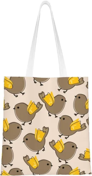 Cute Bird Seamless Diagram Tote Bag for Women Canvas Shopping Bags Reusable Large Capacity Casual Shoulder Handbags Grocery Bags DIY Gift Bags