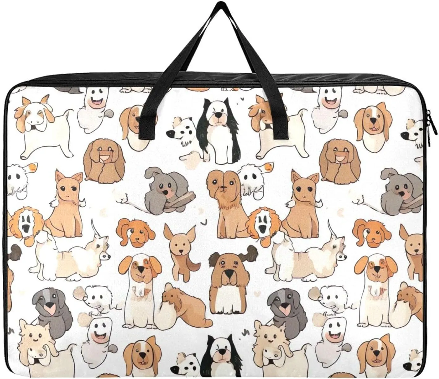 Cute Dogs Print Storage Bag, 27.5x19.7x11 In, Collapsible Moving Bags Space Saving Packing Totes for Moving Supplies Storage