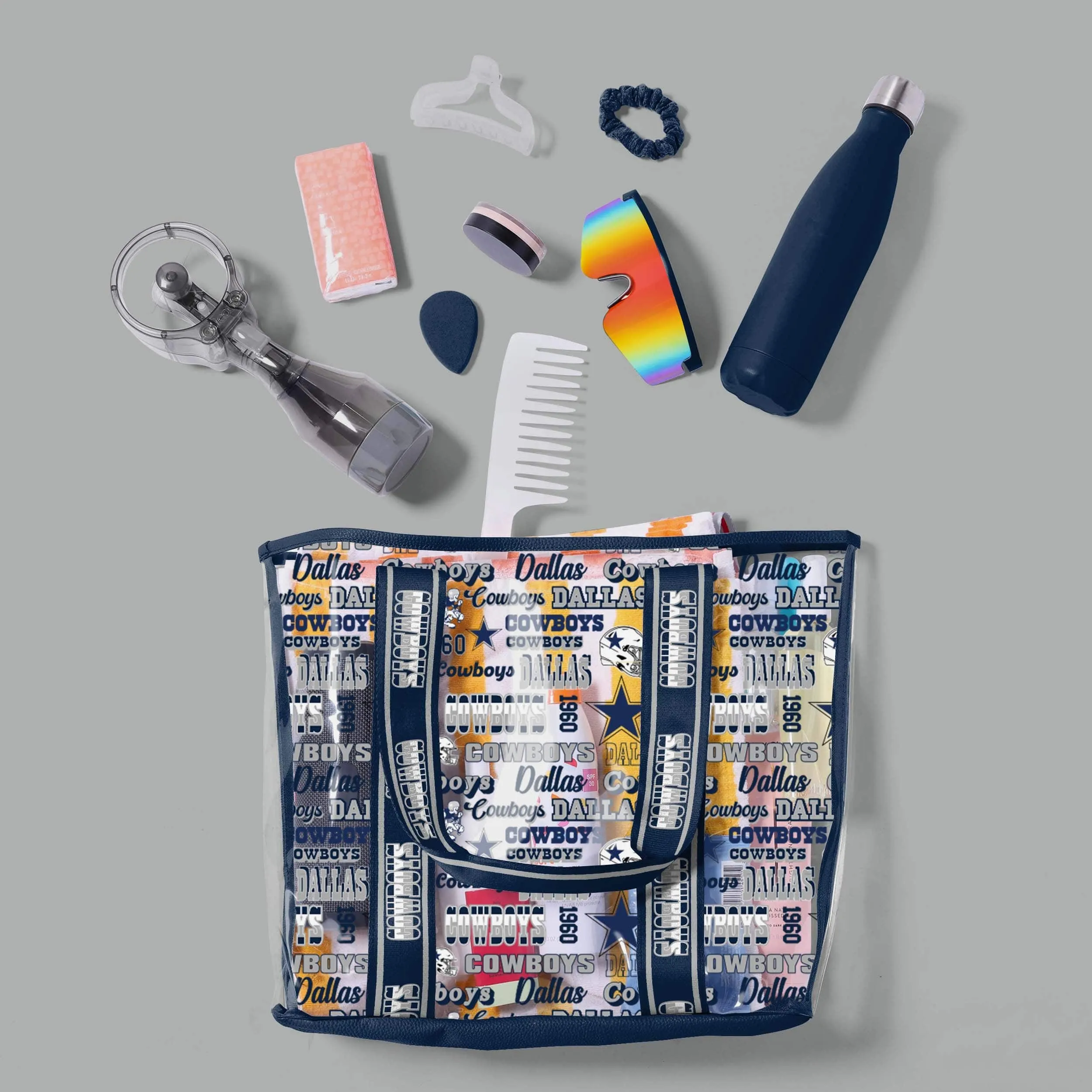 Dallas Cowboys Repeat Retro Print Clear Tote Bag
