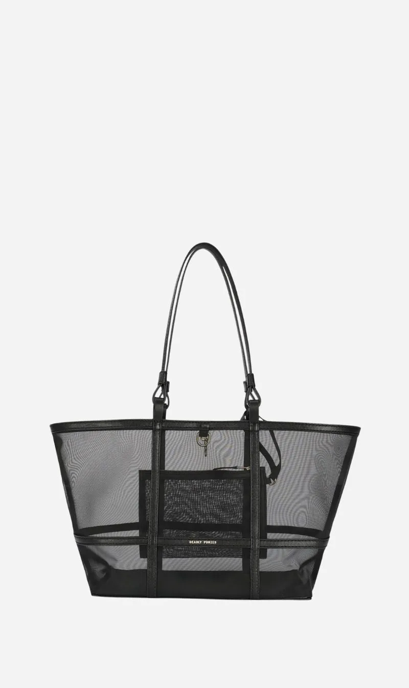 Deadly Ponies | Mr Bandit Tote - Black Mesh