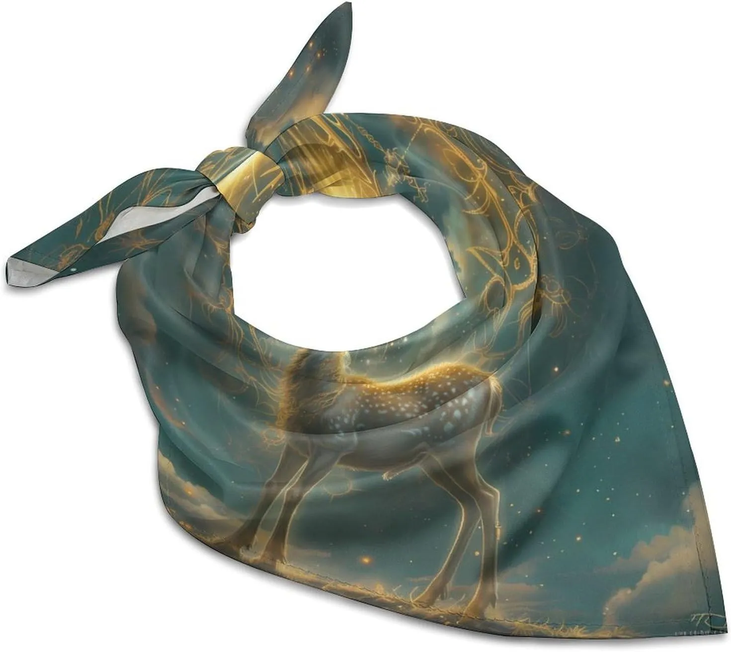 Deer And Sun Fashion Neck Scarf Head Kerchief Hair Wrap Bandana Headscarf for Women Handbags