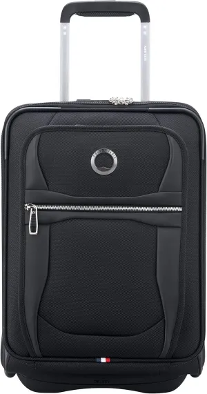Delsey Paris Executive Collection Softside Underseater Luggage with 2 Wheels, Black, Carry-on 17 Inch