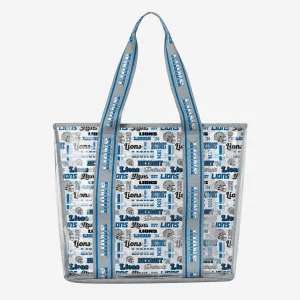 Detroit Lions Repeat Retro Print Clear Tote Bag