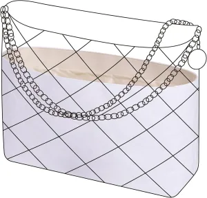 DGAZ Lightweight Purse Organizer Insert for Chanel 22 Bag,Silk and Dupontpaper handbag inner for Luxury Bags(Craie,M)