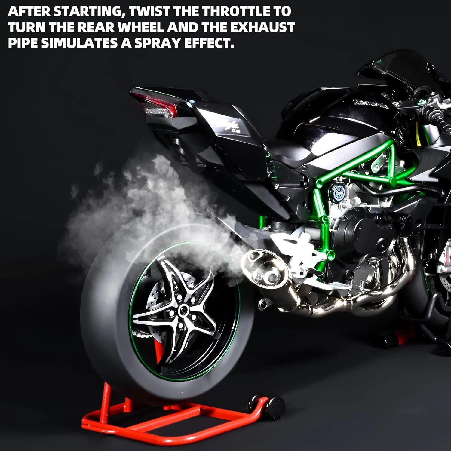 Die Cast Motorcycle 1:6 Scale for Kawasaki H2R Motorcycles Alloy Racing Motorcycle Model Power Toy Motorcycles Collection Kawasaki Model Motorcycles