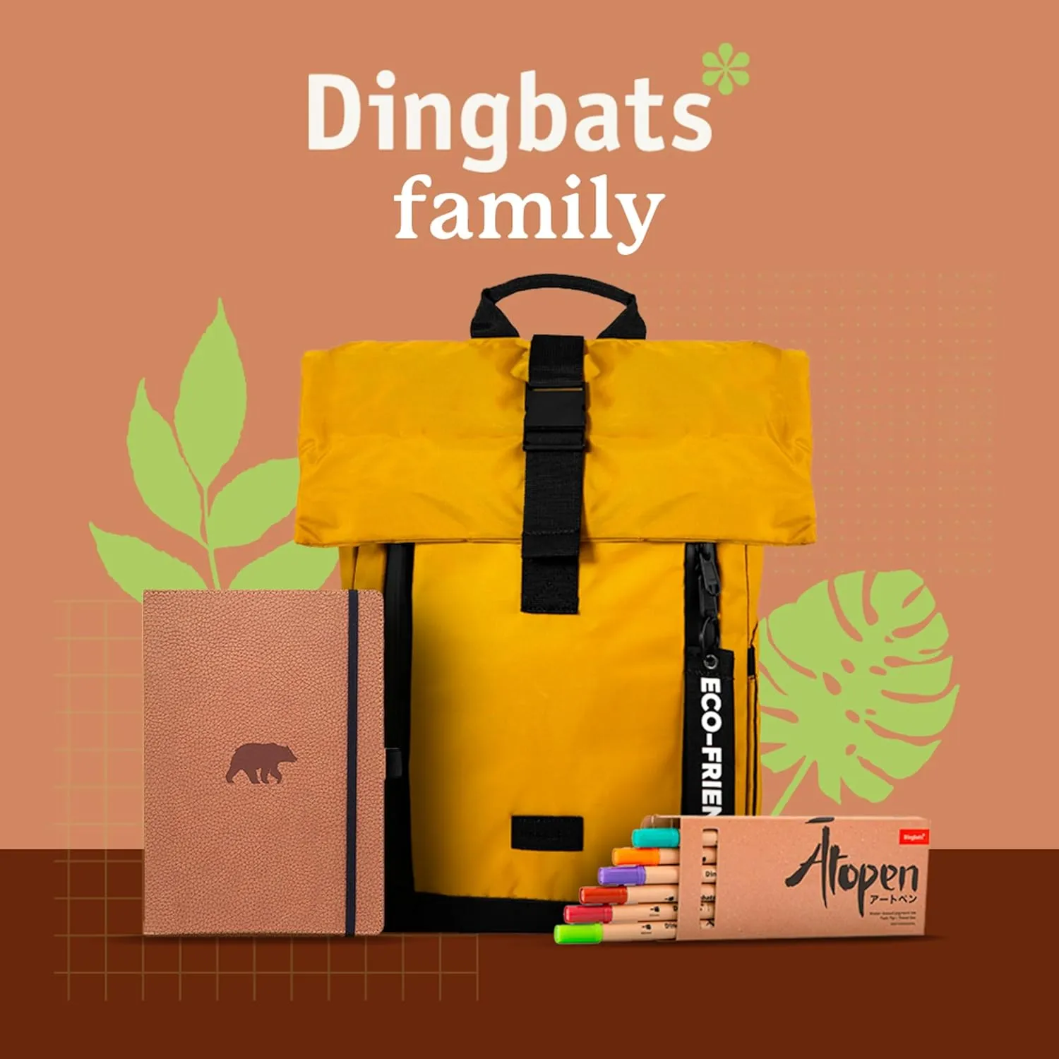 Dingbats* - Wildlife A4 Blank Notebook - Extra Large Hardcover PU Leather Journal - for Work, Travel - Pocket, Elastic Closure, Pen Holder, Bookmark