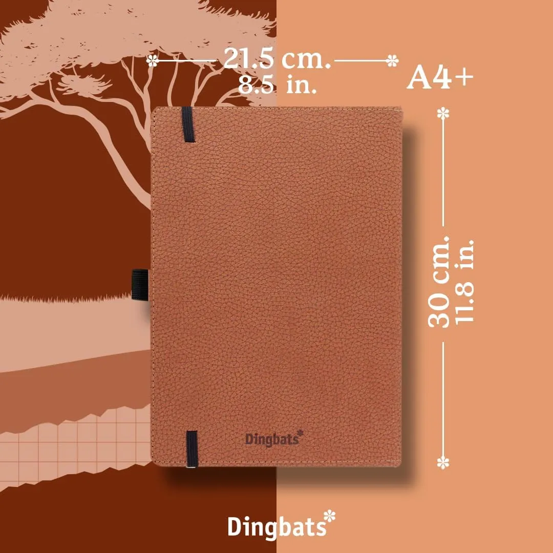 Dingbats* - Wildlife A4 Blank Notebook - Extra Large Hardcover PU Leather Journal - for Work, Travel - Pocket, Elastic Closure, Pen Holder, Bookmark