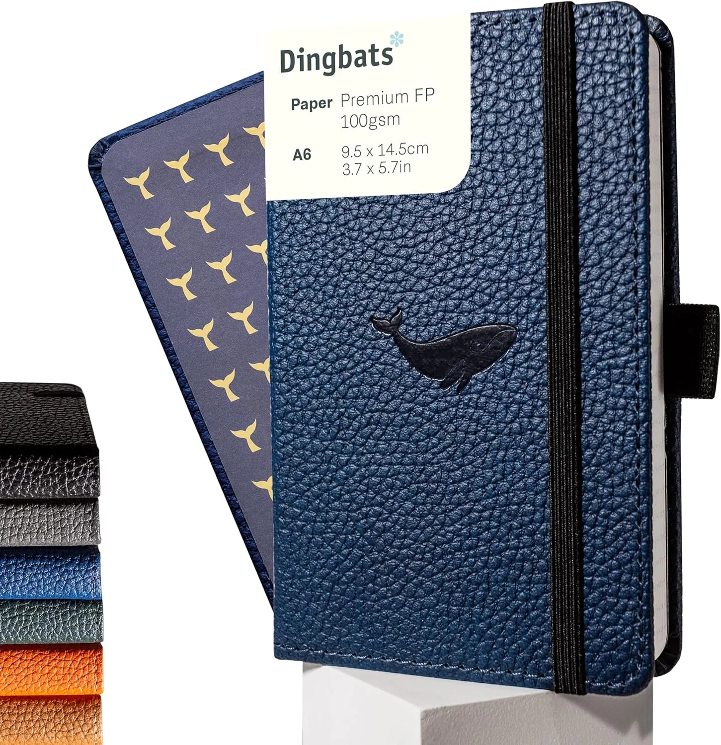 Dingbats* - Wildlife A6 Plain Pocket Notebook - PU Leather Hardcover Small Journal for Work, Travel - Pocket, Elastic Closure, Pen Holder, Bookmark