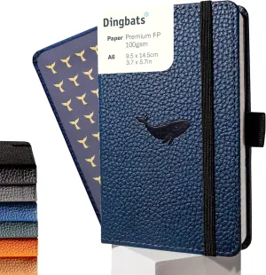 Dingbats* - Wildlife A6 Plain Pocket Notebook - PU Leather Hardcover Small Journal for Work, Travel - Pocket, Elastic Closure, Pen Holder, Bookmark