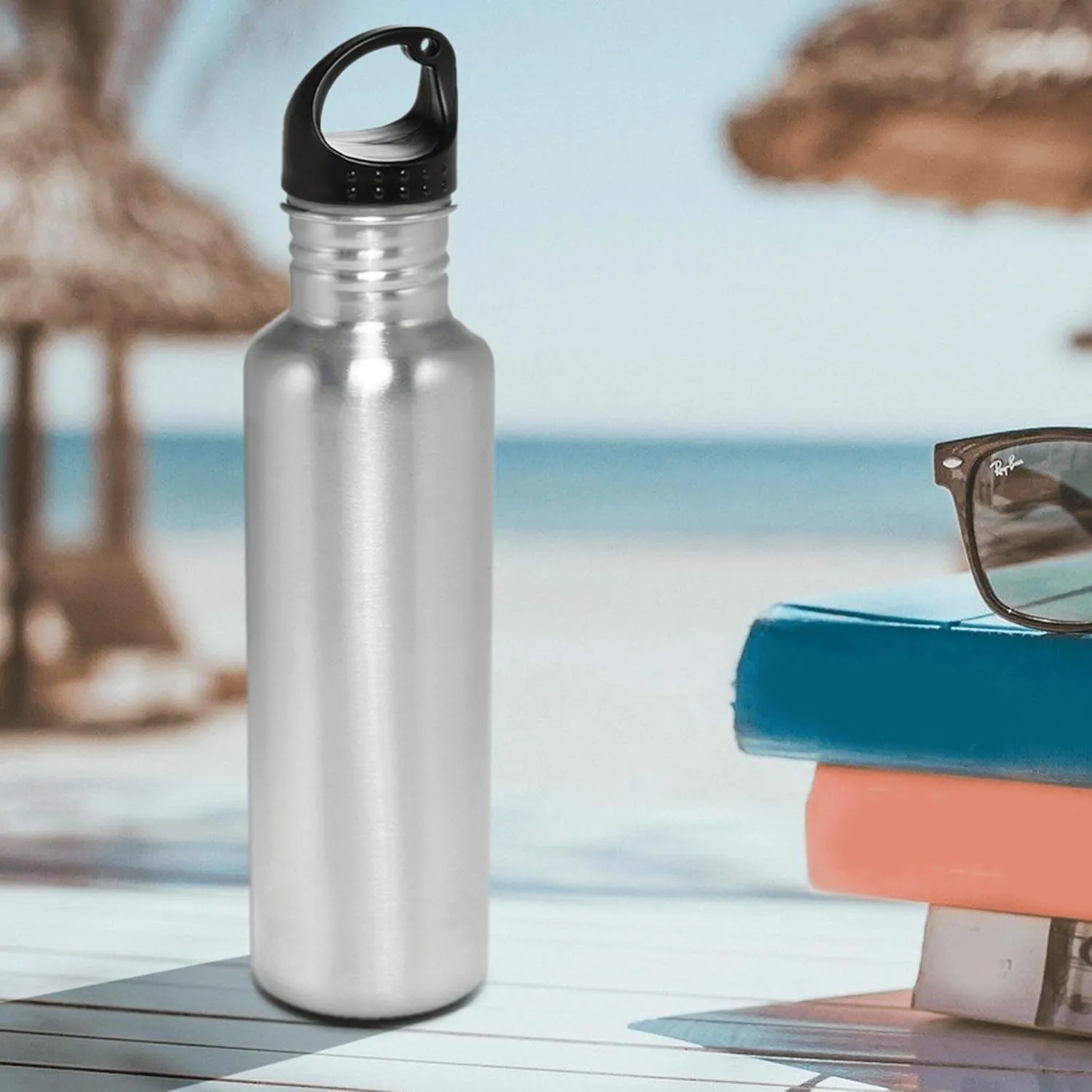 DISCOUNT PROMOS Stainless Steel Water Bottles 26 oz. Set of 10, Bulk Pack - Reusable, Leak Proof, Perfect for Gym, Hiking, Camping, Outdoor Sports - Silver