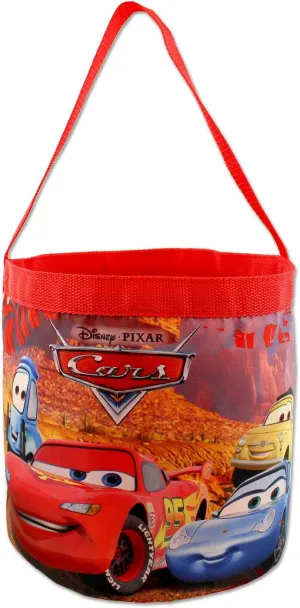 Disney Cars 3 Boys Collapsible Nylon Halloween Bucket Toy Storage Tote Bag (One Size, Red/Multi)