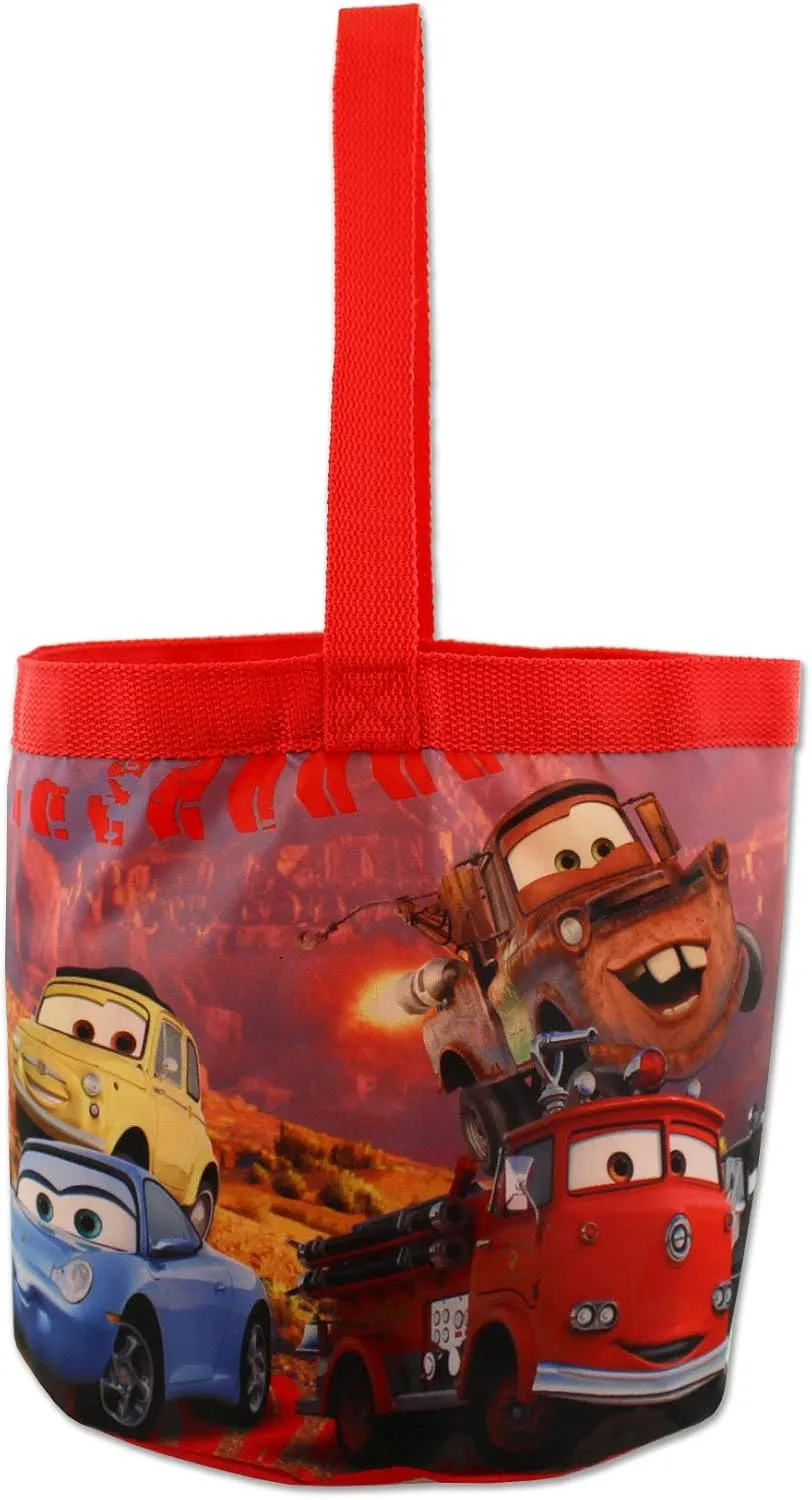 Disney Cars 3 Boys Collapsible Nylon Halloween Bucket Toy Storage Tote Bag (One Size, Red/Multi)