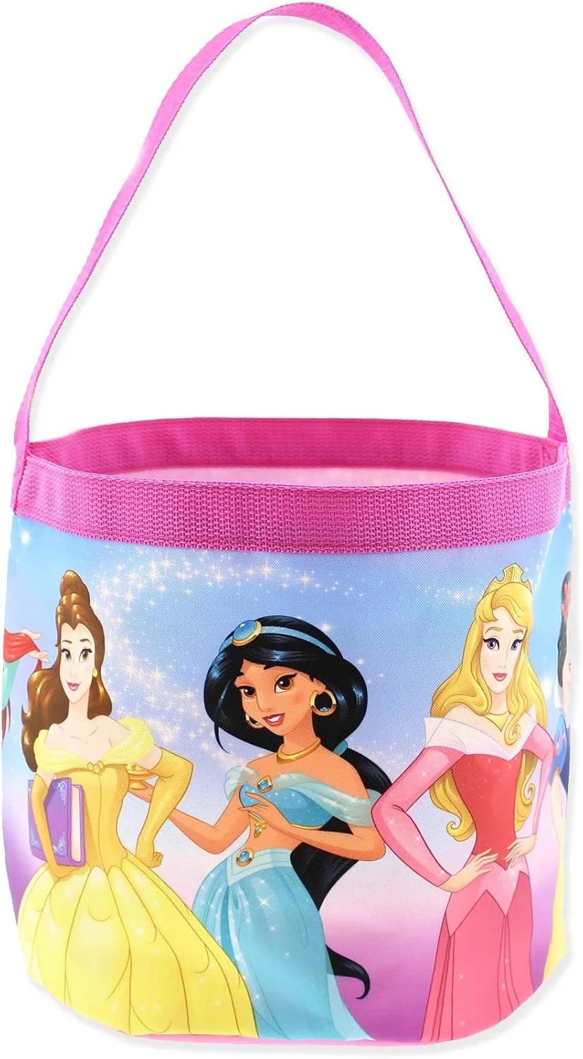 Disney Princess Girls Collapsible Nylon Gift Basket Bucket Tote Bag