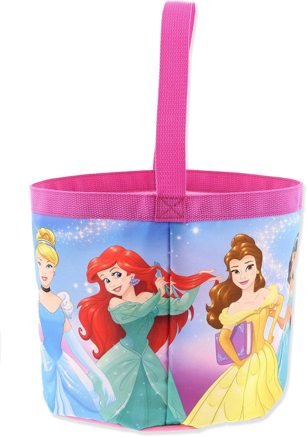 Disney Princess Girls Collapsible Nylon Gift Basket Bucket Tote Bag