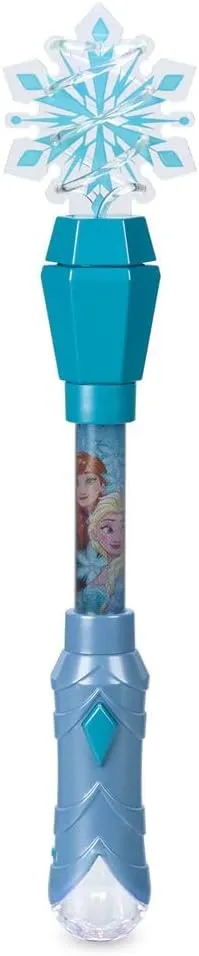 Disney Store Official Frozen Wand with Spinning Snowflake & Color Patterns, Frozen Light-Up Wand with Elsa & Anna Art - Magical Light Up Wand for Kids