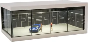 Display Case for Hot Wheels & Matchbox Cars with USB Lights,1/64 Scale Diecast Model Car Storage Car Showroom Scene Diorama Parking Garage (Black)