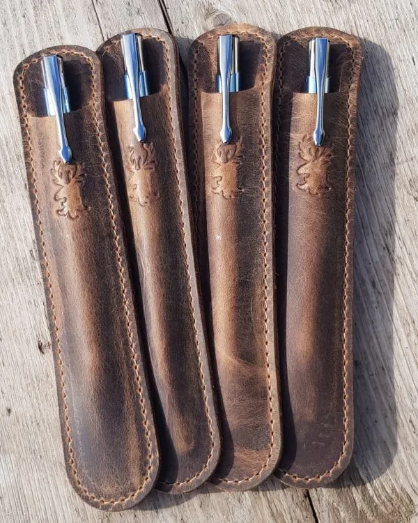Distressed Leather Pen Case