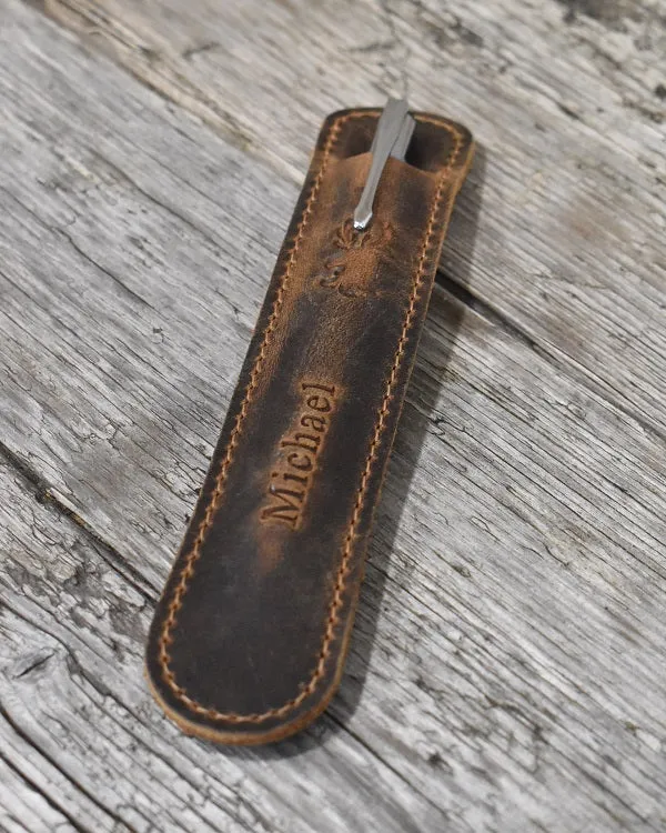 Distressed Leather Pen Case